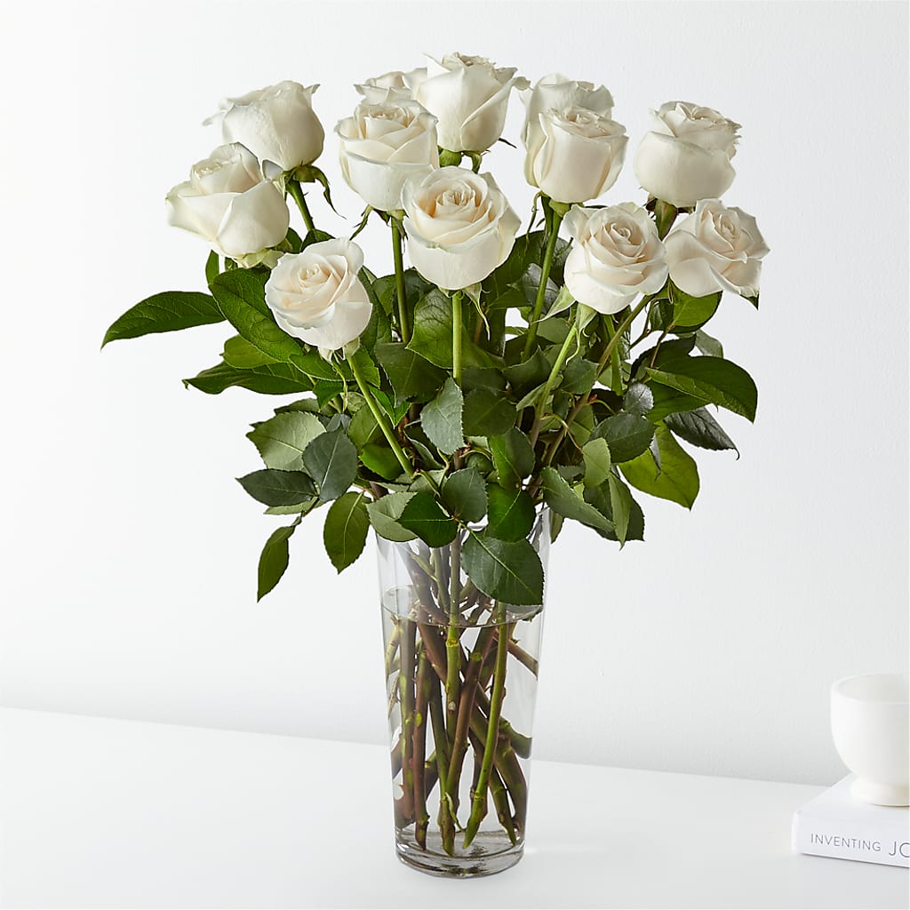 Long Stem White Rose Bouquet – ALMENDRO'S FLOWER, Kissimmee FL