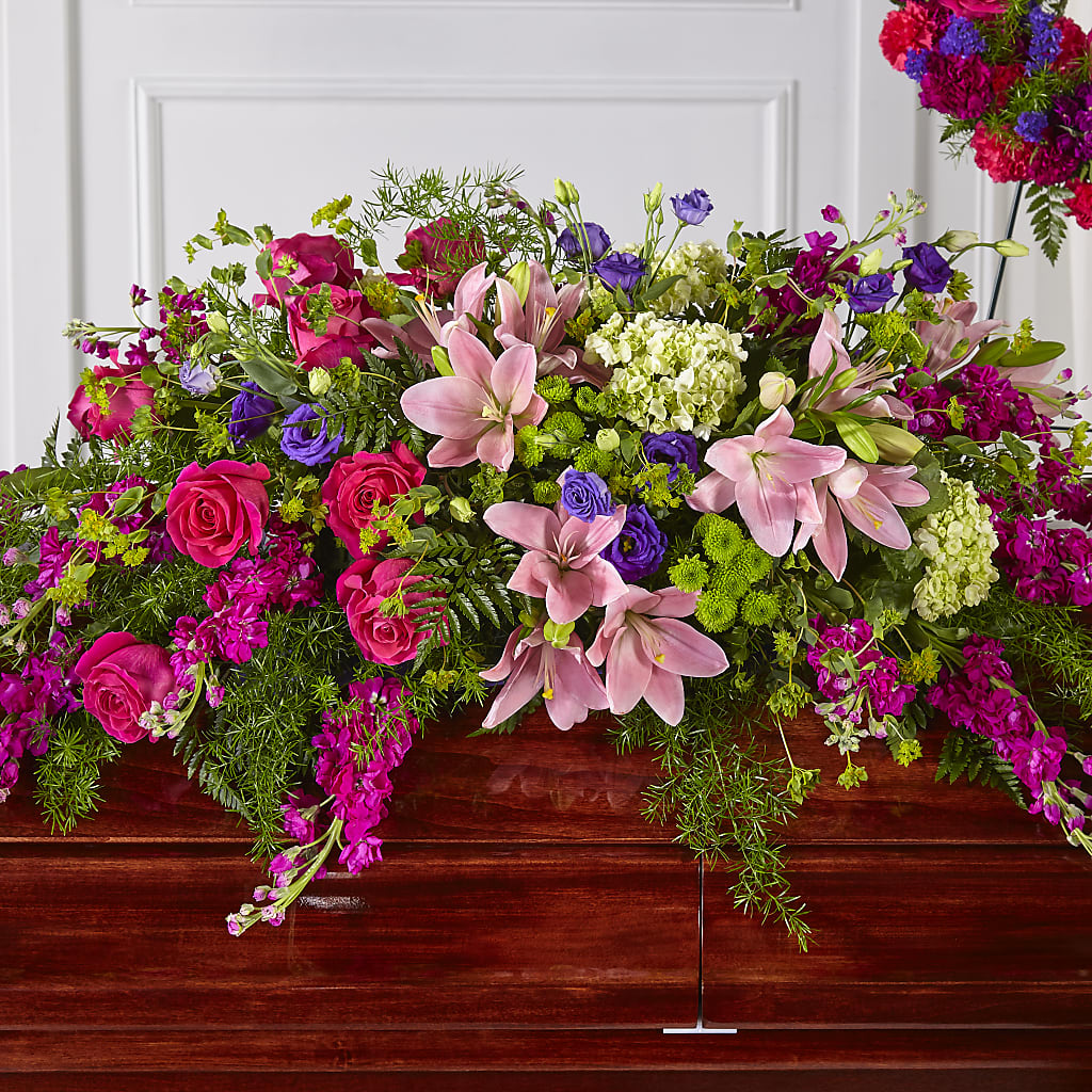 Radiant Tribute Casket Spray – ALMENDRO'S FLOWER, Kissimmee FL