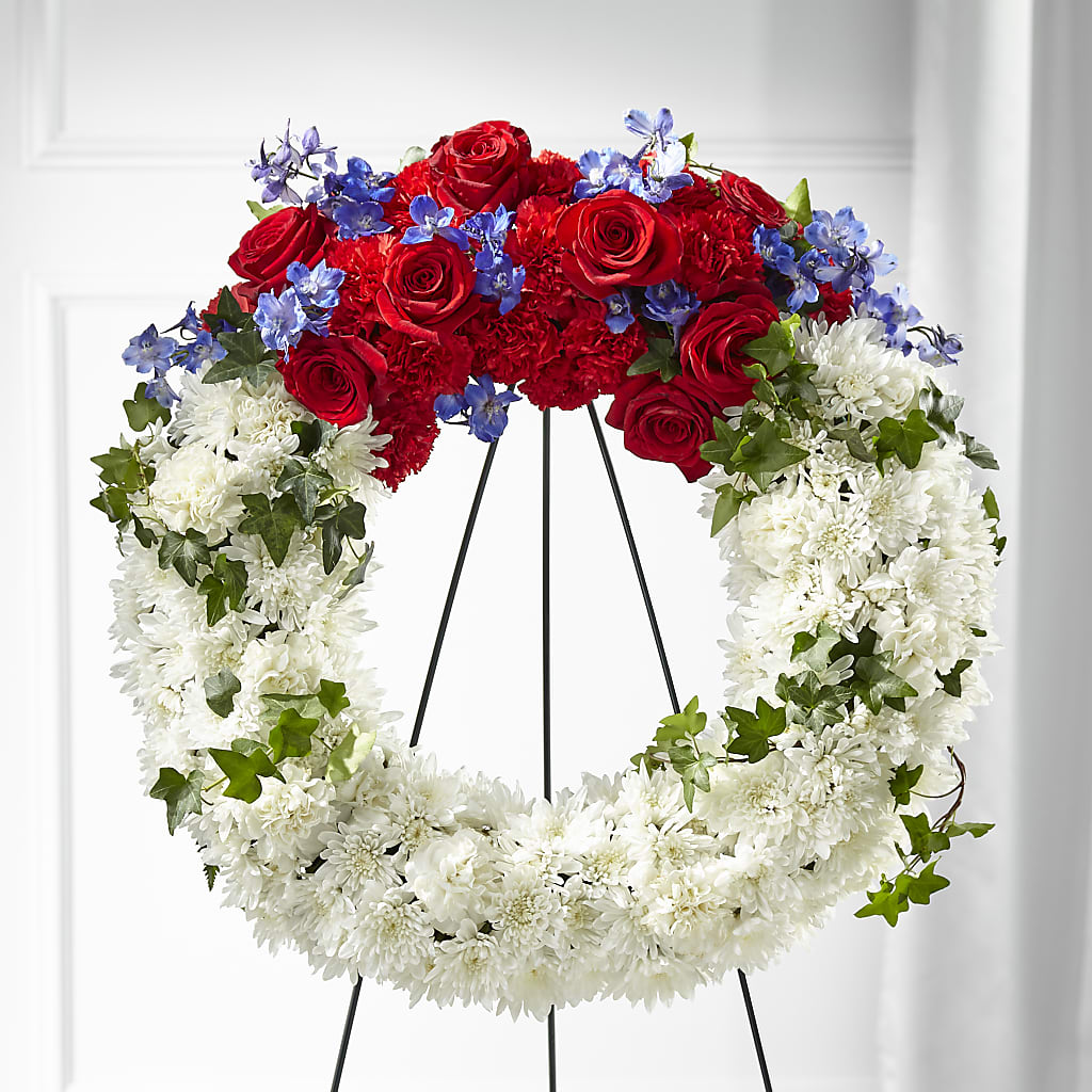 Patriotic Passion Wreath – ALMENDRO'S FLOWER, Kissimmee FL