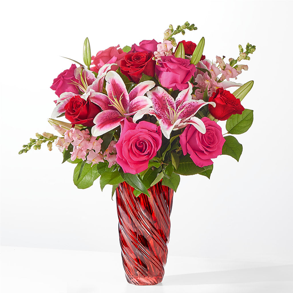 Always You Bouquet with Luxe Swirl Vase – ALMENDRO'S FLOWER, Kissimmee FL