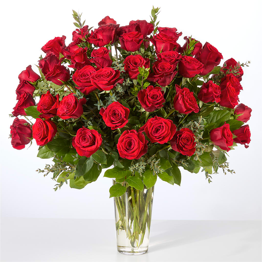 Forever Yours Fifty Stem Red Rose Bouquet – ALMENDRO'S FLOWER, Kissimmee FL
