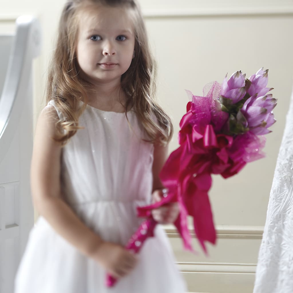 Sparkle Pink Flower Girl Bouquet – ALMENDRO'S FLOWER, Kissimmee FL