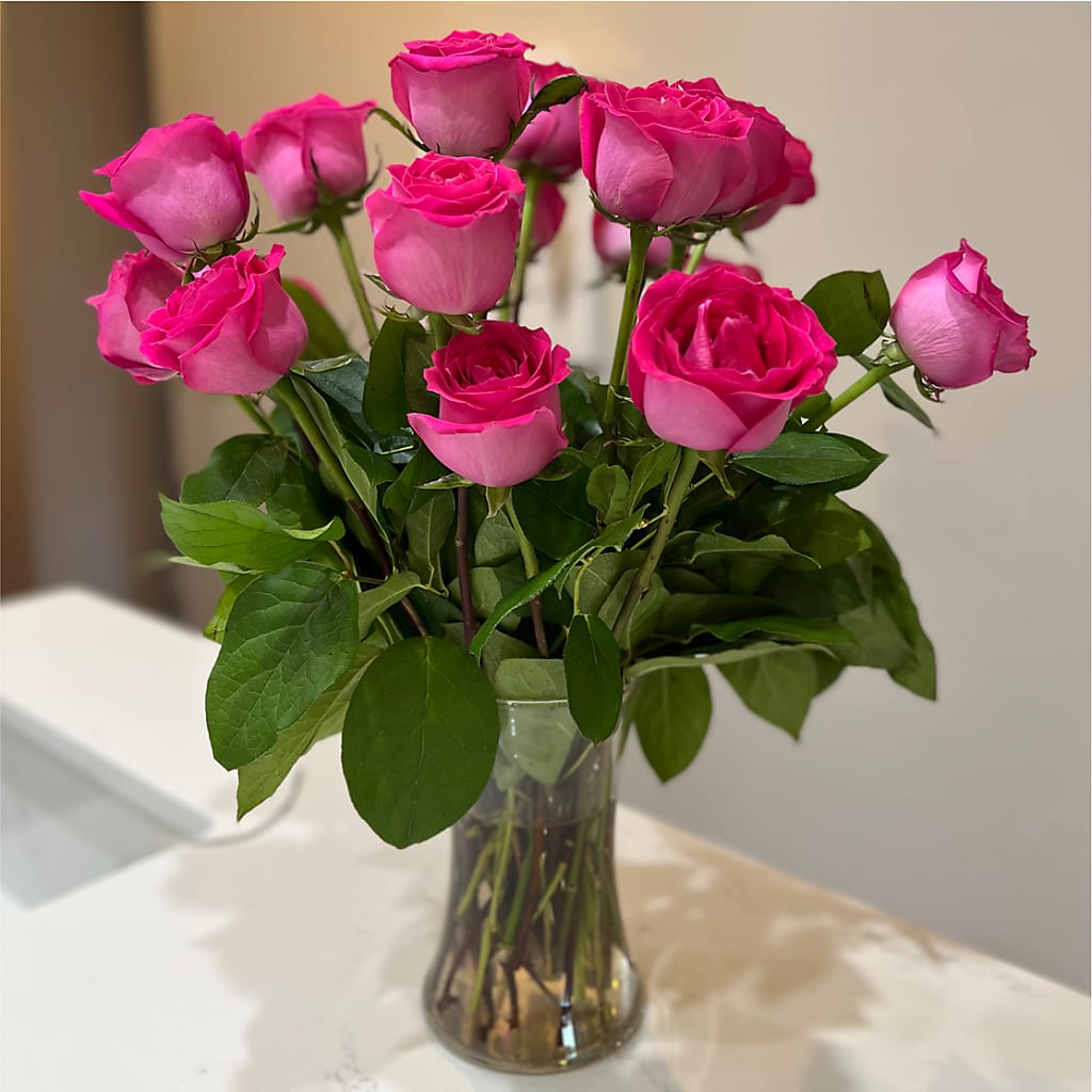 Long Stem Pink Rose Bouquet – ALMENDRO'S FLOWER, Kissimmee FL