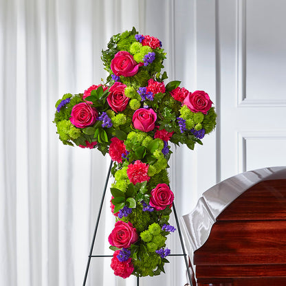 Tribute Rose Floral Cross – ALMENDRO'S FLOWER, Kissimmee FL