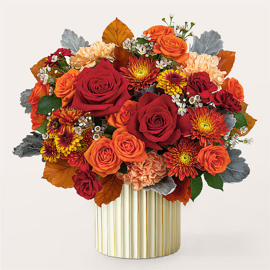 Merlot Bouquet with Ivory Vase – ALMENDRO'S FLOWER, Kissimmee FL