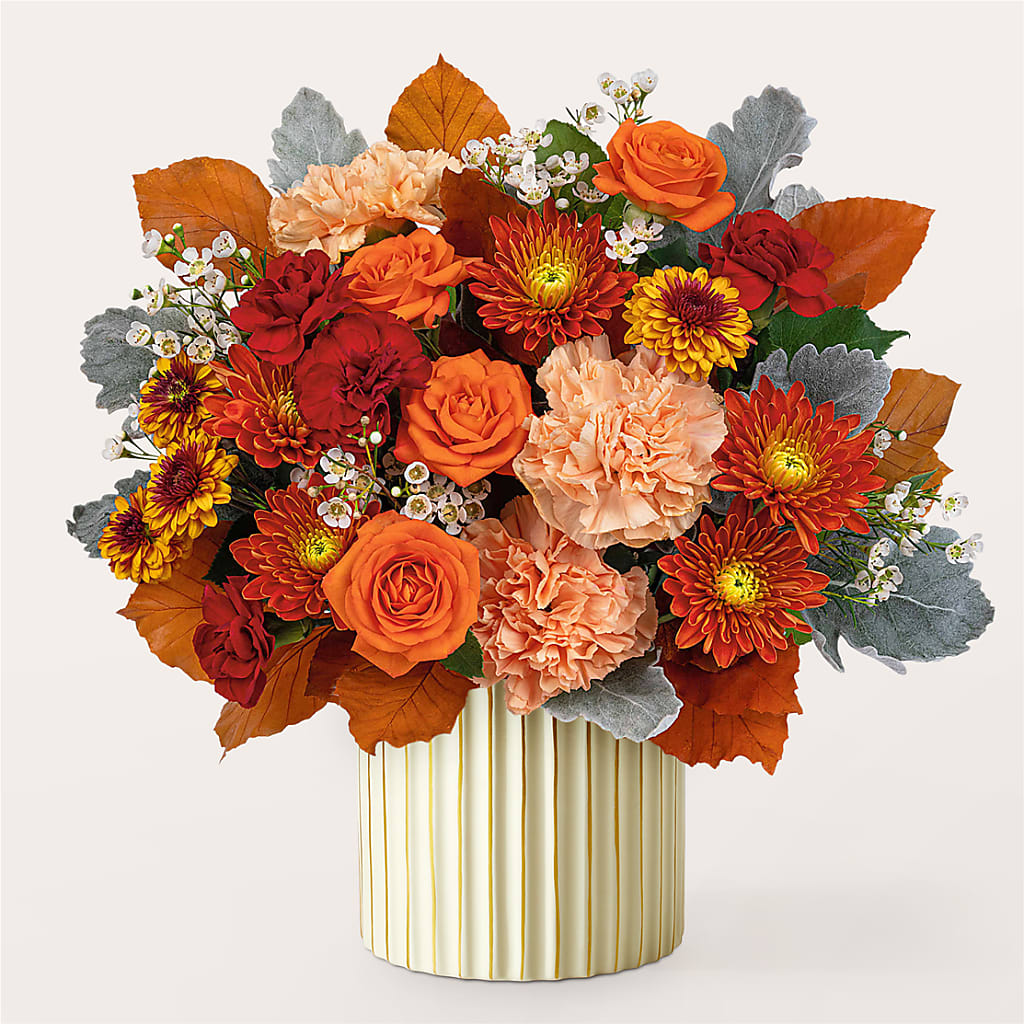 Merlot Bouquet with Ivory Vase – ALMENDRO'S FLOWER, Kissimmee FL