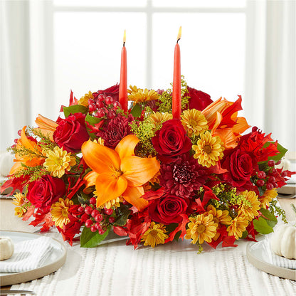 Autumn's Embrace Centerpiece – ALMENDRO'S FLOWER, Kissimmee FL
