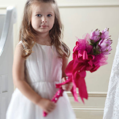 Sparkle Pink Flower Girl Bouquet – ALMENDRO'S FLOWER, Kissimmee FL